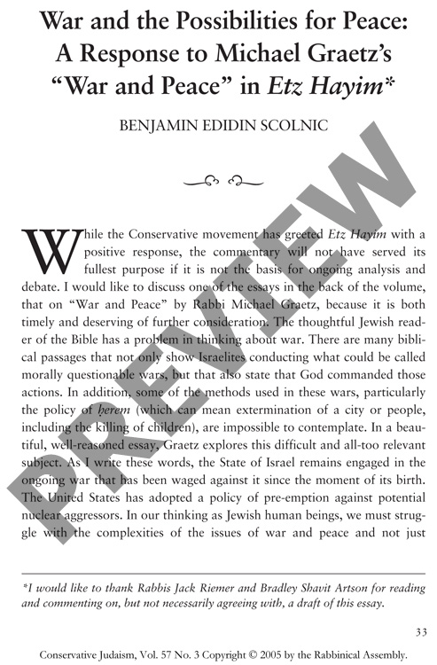 Analytical Essay Thesis War And The Possibilities Of Peace A Response To Michael Graetzs War And Peace In Etz Hayim Environmental Science Essays also Science And Literature Essay War And The Possibilities Of Peace A Response To Michael Graetzs Synthesis Essay